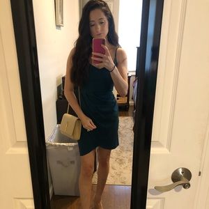 lulus dress in teal blue